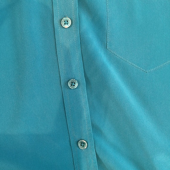 Equipment turquoise silk blouse - Picture 7 of 9